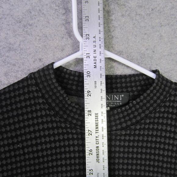 Bernini Beverly Hills Sweater Mens Medium Black Gray Textured Knit Made in Italy - Picture 4 of 8